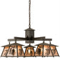 Meyda Lighting Scotch Pine 40" 5-Light Timeless Bronze Chandelier With Silver Mica Shade Glass