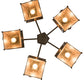 Meyda Lighting Scotch Pine 40" 5-Light Timeless Bronze Chandelier With Silver Mica Shade Glass