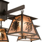 Meyda Lighting Scotch Pine 40" 5-Light Timeless Bronze Chandelier With Silver Mica Shade Glass