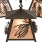 Meyda Lighting Scotch Pine 40" 5-Light Timeless Bronze Chandelier With Silver Mica Shade Glass