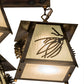 Meyda Lighting Scotch Pine 40" 6-Light Dark Burnished Antique Copper Chandelier With Frosted Seeded Shade Glass