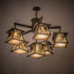 Meyda Lighting Scotch Pine 40" 6-Light Dark Burnished Antique Copper Chandelier With Frosted Seeded Shade Glass