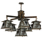 Meyda Lighting Scotch Pine 40" 6-Light Dark Burnished Antique Copper Chandelier With Frosted Seeded Shade Glass