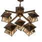Meyda Lighting Scotch Pine 40" 6-Light Dark Burnished Antique Copper Chandelier With Frosted Seeded Shade Glass