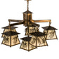 Meyda Lighting Scotch Pine 40" 6-Light Dark Burnished Antique Copper Chandelier With Frosted Seeded Shade Glass