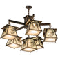 Meyda Lighting Scotch Pine 40" 6-Light Dark Burnished Antique Copper Chandelier With Frosted Seeded Shade Glass