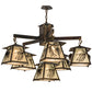 Meyda Lighting Scotch Pine 40" 6-Light Dark Burnished Antique Copper Chandelier With Frosted Seeded Shade Glass