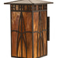 Meyda Lighting Scottsdale 12" 2-Light Timeless Bronze Mission Pendant Light With Honey Amber Shade Glass