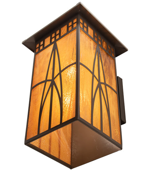 Meyda Lighting Scottsdale 12" 2-Light Timeless Bronze Mission Pendant Light With Honey Amber Shade Glass