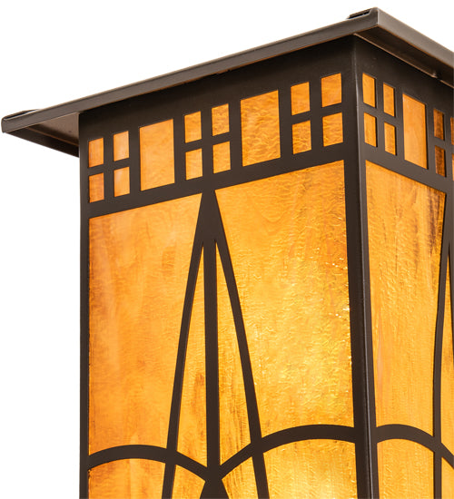 Meyda Lighting Scottsdale 12" 2-Light Timeless Bronze Mission Pendant Light With Honey Amber Shade Glass