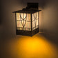 Meyda Lighting Scottsdale 13" 3-Light Craftsman Brown Wall Sconce With Beige Iridescent Shade Glass