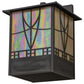 Meyda Lighting Scottsdale 13" 3-Light Craftsman Brown Wall Sconce With Beige Iridescent Shade Glass