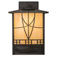 Meyda Lighting Scottsdale 13" 3-Light Craftsman Brown Wall Sconce With Beige Iridescent Shade Glass
