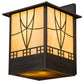 Meyda Lighting Scottsdale 13" 3-Light Craftsman Brown Wall Sconce With Beige Iridescent Shade Glass
