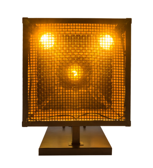 Meyda Lighting Scottsdale 13" 3-Light Craftsman Brown Wall Sconce With Beige Iridescent Shade Glass