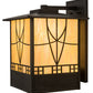 Meyda Lighting Scottsdale 13" 3-Light Craftsman Brown Wall Sconce With Beige Iridescent Shade Glass