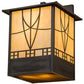 Meyda Lighting Scottsdale 13" 3-Light Craftsman Brown Wall Sconce With Beige Iridescent Shade Glass