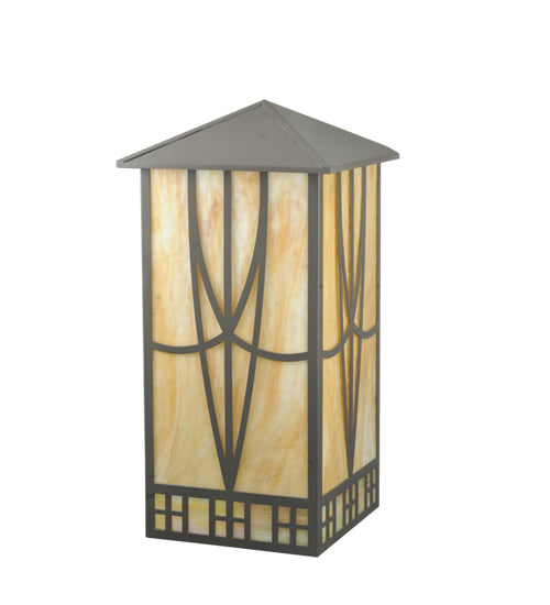 Meyda Lighting Scottsdale 16" 2-Light Timeless Bronze Mission Wall Sconce With Beige Shade Glass