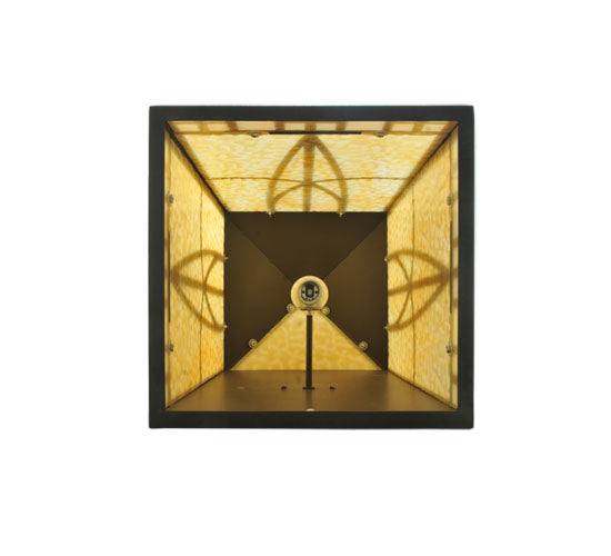 Meyda Lighting Scottsdale 16" 2-Light Timeless Bronze Mission Wall Sconce With Beige Shade Glass