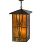 Meyda Lighting Scottsdale 16"Sq 4-Light Timeless Bronze Mission Pendant Light With Honey Amber Shade Glass