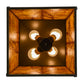 Meyda Lighting Scottsdale 16"Sq 4-Light Timeless Bronze Mission Pendant Light With Honey Amber Shade Glass