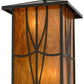 Meyda Lighting Scottsdale 16"Sq 4-Light Timeless Bronze Mission Pendant Light With Honey Amber Shade Glass