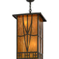 Meyda Lighting Scottsdale 16"Sq 4-Light Timeless Bronze Mission Pendant Light With Honey Amber Shade Glass