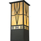 Meyda Lighting Scottsdale 18" Timeless Bronze Mission Outdoor Pier Mount Light With Beige Art Shade Glass
