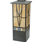 Meyda Lighting Scottsdale 18" Timeless Bronze Mission Outdoor Pier Mount Light With Beige Art Shade Glass