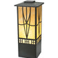 Meyda Lighting Scottsdale 18" Timeless Bronze Mission Outdoor Pier Mount Light With Beige Art Shade Glass