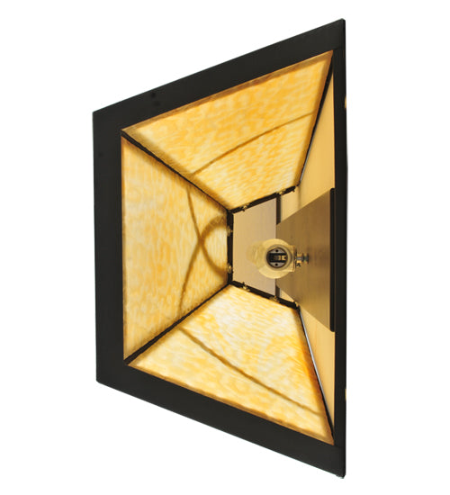 Meyda Lighting Scottsdale 19" 4-Light Timeless Bronze Mission Wall Sconce With Beige Art Shade Glass