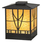 Meyda Lighting Scottsdale 20" 2-Light Timeless Bronze Mission Outdoor Pier Mount Light With Beige Iridescent Shade Glass