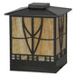 Meyda Lighting Scottsdale 20" 2-Light Timeless Bronze Mission Outdoor Pier Mount Light With Beige Iridescent Shade Glass