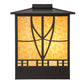 Meyda Lighting Scottsdale 20" 2-Light Timeless Bronze Mission Outdoor Pier Mount Light With Beige Iridescent Shade Glass
