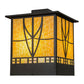 Meyda Lighting Scottsdale 20" 2-Light Timeless Bronze Mission Outdoor Pier Mount Light With Beige Iridescent Shade Glass
