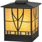 Meyda Lighting Scottsdale 20" 2-Light Timeless Bronze Mission Outdoor Pier Mount Light With Beige Iridescent Shade Glass