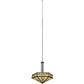 Meyda Lighting Scottsdale 60" 6-Light Timeless Bronze Mission Inverted Pendant Light With Beige Art Shade Glass