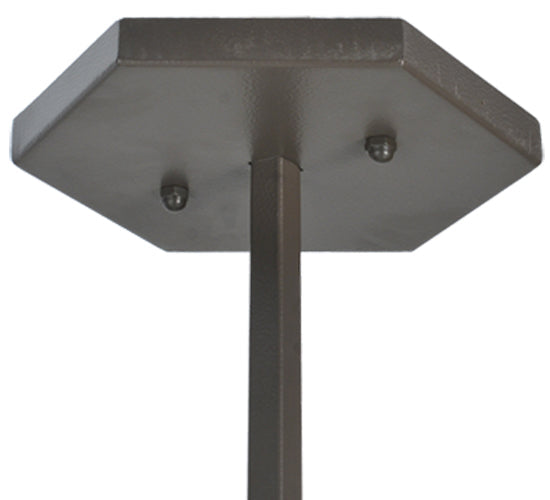 Meyda Lighting Scottsdale 60" 6-Light Timeless Bronze Mission Inverted Pendant Light With Beige Art Shade Glass