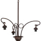 Meyda Lighting Sea Scallop 26" 3-Light Mahogany Bronze Chandelier With Green & Beige Shade Glass