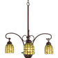 Meyda Lighting Sea Scallop 26" 3-Light Mahogany Bronze Chandelier With Green & Beige Shade Glass
