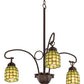 Meyda Lighting Sea Scallop 26" 3-Light Mahogany Bronze Chandelier With Green & Beige Shade Glass