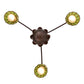 Meyda Lighting Sea Scallop 26" 3-Light Mahogany Bronze Chandelier With Green & Beige Shade Glass