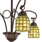 Meyda Lighting Sea Scallop 26" 3-Light Mahogany Bronze Chandelier With Green & Beige Shade Glass