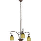 Meyda Lighting Sea Scallop 26" 3-Light Mahogany Bronze Chandelier With Green & Beige Shade Glass