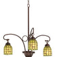 Meyda Lighting Sea Scallop 26" 3-Light Mahogany Bronze Chandelier With Green & Beige Shade Glass