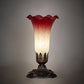 Meyda Lighting Seafoam & Cranberry 8" Mahogany Bronze Victorian Accent Table Lamp With Green and Red Shade Glass
