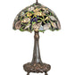 Meyda Lighting Seashell 31" 3-Light Mahogany Bronze Table Lamp With Multi-Colored Shade Glass