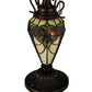 Meyda Lighting Sebastian 24" 3-Light Mahogany Bronze Table Lamp With Multi-Colored Shade Glass