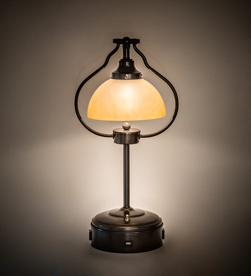 Meyda Lighting Sedgwick 25" Timeless Bronze Table Lamp With Amber Quarts Idalight Shade