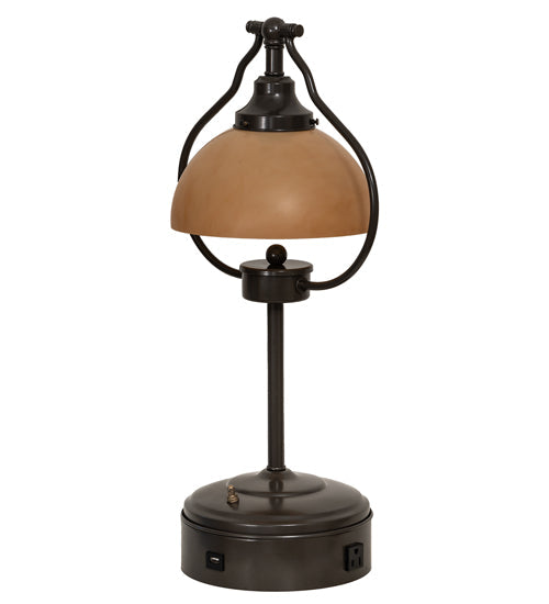 Meyda Lighting Sedgwick 25" Timeless Bronze Table Lamp With Amber Quarts Idalight Shade